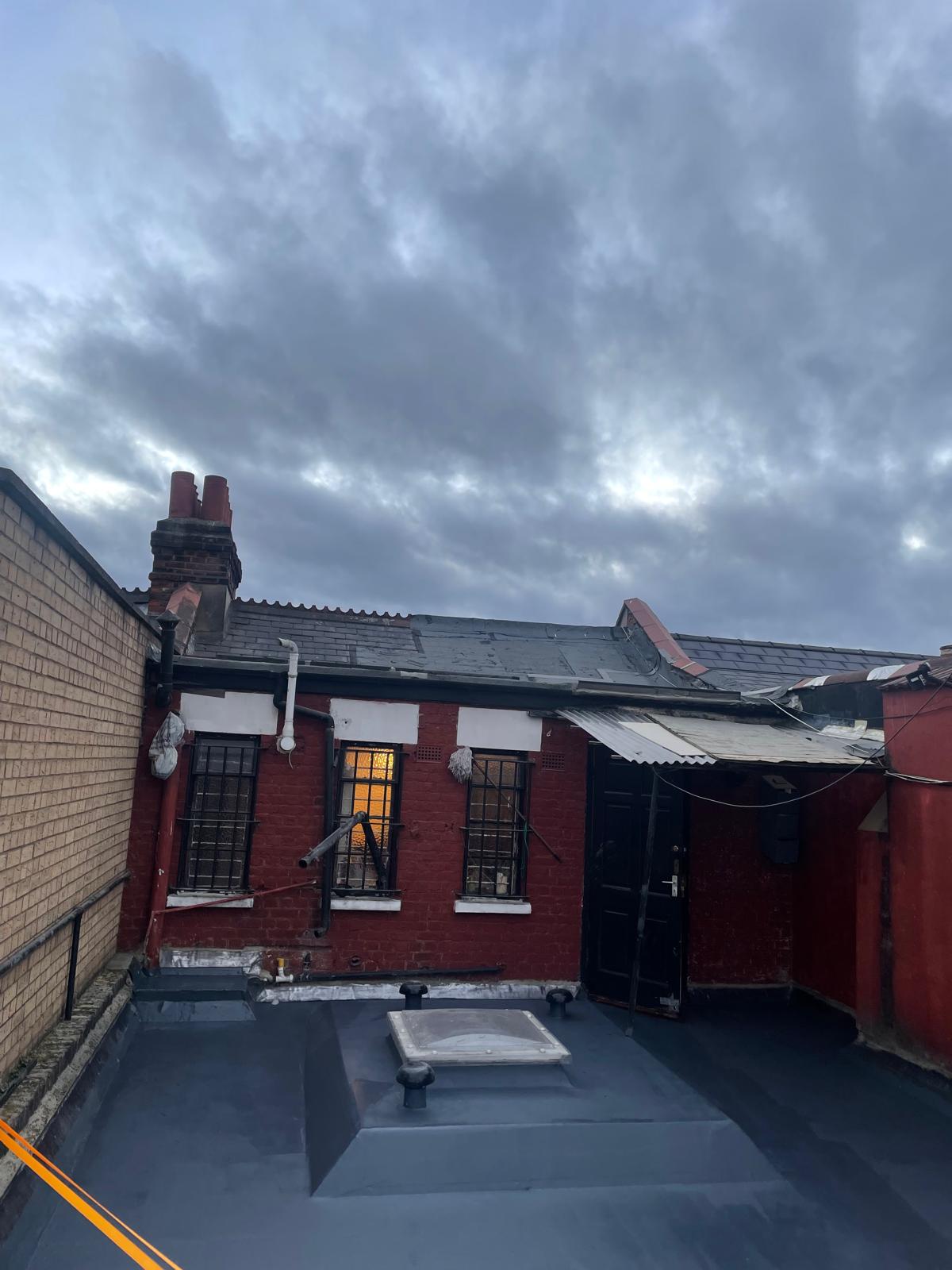 Rear elevation roof and lead flashings inspection — repair works